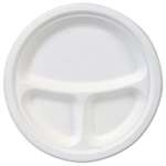 Dixie&reg; EcoSmart Molded Fiber Dinnerware, 3-Compartment Plate, White,10"Dia, 500/Carton # DXEES10PCOMP