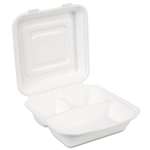 Dixie&reg; EcoSmart Molded Fiber Food Containers, 9.37 x 9.37, White, 250/Carton # DXEES9CSCOMP