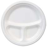 Dixie&reg; EcoSmart Molded Fiber Dinnerware, 3-Compartment Plate, White, 9"Dia, 500/Carton # DXEES9PCOMP