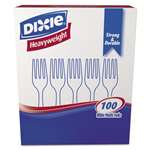 Dixie&reg; Plastic Cutlery, Heavyweight Forks, White, 1000 per Carton # DXEFH207CT