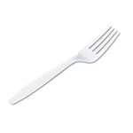 Dixie&reg; Plastic Tableware, Heavyweight Forks, White, 1000/Carton # DXEFH217