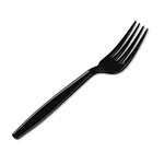 Dixie&reg; Plastic Tableware, Heavyweight Forks, Black, 1000/Carton # DXEFH517