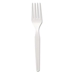 Dixie Plastic Tableware, Heavy Mediumweight Forks, Whit