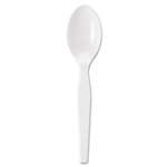 Dixie&reg; Individually Wrapped Polystyrene Cutlery, Teaspoons, White, 1000/Carton # DXETM23C7