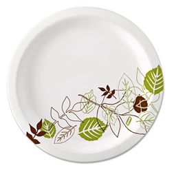 Dixie Ultralux Pathways Paper Plates, 8.5", WiseSize, Green/Burgundy, 500/Carton # DXEUX9WS