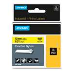 DYMO&reg; Rhino Flexible Nylon Industrial Label Tape Cassette, 1/2 x 11-1/2ft, Yellow # DYM18490