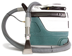Esteam E300 Pro 3-gallon portable carpet extractor spotter with 55 PSI pump, wheels, pull-out handle, and 96-inch hose with clear-view hand tool