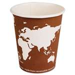 Eco-Products&reg; World Art Renewable Resource Compostable Hot Drink Cups, 10 oz, Rust, 1000/Ctn # ECOEPBHC10WA