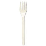 ECOProducts Vegetable Plant Starch Fork, Cream, 1000/Ca