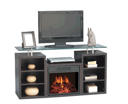 The Manhattan Media Center with Built-In Electric Fireplace Heater- EF6033RKD
