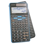 SHRELW535TGBBL Sharp Scientific Calculator, 16-Digit LCD Scientific Calculator, 16-Digit x 4-Line LCD, Black/Blue Trim, EL-W535TGBB