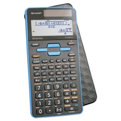 SHRELW535TGBBL Sharp Scientific Calculator, 16-Digit LCD Scientific Calculator, 16-Digit x 4-Line LCD, Black/Blue Trim, EL-W535TGBB