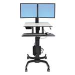 Ergotron&reg; WorkFit-C Sit-Stand Workstation With Cart, 36 1/2 x 32 1/4 x 44 1/2h, Black/Gray # ERG24214085