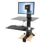 Ergotron&reg; WorkFit-S Sit-Stand Workstation w/Worksurface, LCD LD Monitor, Aluminum/Black # ERG33350200