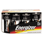 Energizer Alkaline Batteries, D, 8 Batteries/Pack # EVE