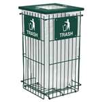 Ex-Cell Clean Grid Fully Collapsible Waste Receptacle, Square Top, 45gal, Hunter Green # EXCRGU1836THGR