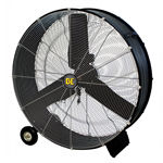 BE Pressure FD36 36-inch drum fan with wheels and handle, 11200 CFM two-speed motor