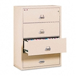 FireKing Insulated 4-Drawer Lateral File, 37-1/2w x22-1