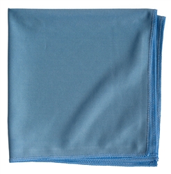 Blue smooth microfiber glass cleaning cloths, 16 by 16 inch, pack of 12, for streak-free glass and mirrors