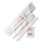 GEN Wrapped Cutlery Kit, 6 1/4", Fork/Knife/Napkin/Salt/Pepper, White, 500/Carton # GEN5KITMW
