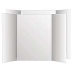 Eco Brites Two Cool Tri-Fold Poster Board, 36 x 48, White/White, 6/Carton # GEO26790