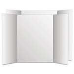 Eco Brites Too Cool Tri-Fold Poster Board, 28 x 40, White/White, 12/Carton # GEO27136