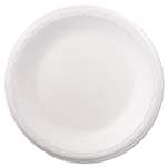 Genpak&reg; Foam Dinnerware, Plate, 8 7/8" dia, White, 125/Pack, 4 Packs/Carton # GNP80900