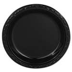 Genpak&reg; Silhouette Plastic Plates, 9" Black, 400/Carton # GNPBLK09