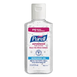 GOJO PURELL Advanced Gel Hand Sanitizer, 2 oz Flip Cap Bottle, 24/Carton, GOJ960624S