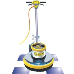 Mercury Hercules H-21E 21-inch low-speed single-disc floor machine, 175 RPM, with all-metal chassis and dual safety triggers.