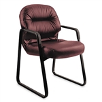 HON Leather 2090 Pillow-Soft Series Guest Arm Chair, Bu