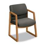 HON&reg; 2400 Series Guest Arm Chair, Harvest Finish, Gray Fabric # HON2403CAB12