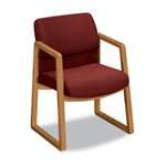 HON&reg; 2400 Series Guest Arm Chair, Harvest Finish, Burgundy Fabric # HON2403CAB62