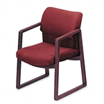 HON 2400 Series Guest Arm Chair, Mahogany Finish, Burgu