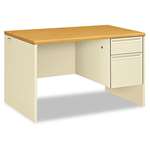 HON&reg; 38000 Series Right Pedestal Desk, 48w x 30d x 29-1/2h, Harvest/Putty # HON38251CL