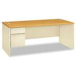 HON&reg; 38000 Series Left Pedestal Desk, 72w x 36d x 29-1/2h, Harvest/Putty # HON38294LCL