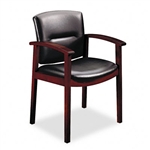 HON 5000 Series Park Avenue Guest Chair, Black Vinyl/Ma