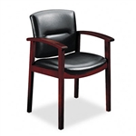HON 5000 Series Park Avenue Guest Chair, Black Leather/