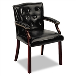 HON 6540 Series Guest Arm Chair, Black Vinyl Upholstery