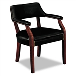 HON 6550 Series Guest Arm Chair, Black Vinyl Upholstery