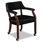 HON 6500 Series Guest Arm Chair w/Casters, Black Vinyl 