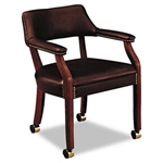 HON 6500 Series Guest Arm Chair w/Casters, Oxblood Viny