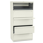 HON 700 Series Five-Drawer Lateral File w/Roll-Out & Po