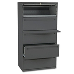 HON 700 Series Five-Drawer Lateral File w/Roll-Out & Po