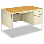 HON&reg; Mentor Series Single Pedestal Desk, 48w x 30d x 29-1/2h, Harvest/Putty # HON88251RCL