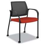 HON&reg; Ignition Series Mesh Back Mobile Stacking Chair, Poppy Fabric Upholstery # HONIS107CU42