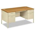 HON&reg; Metro Classic Double Pedestal Desk, 60w x 30d x 29-1/2h, Harvest/Putty # HONP3262CL