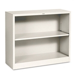 HON Metal Bookcase, 2 Shelves, 34-1/2w x 12-5/8d x 29h,