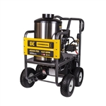 BE Pressure HW4015RA 4,000 PSI 4.0 GPM hot water pressure washer with roll-cage frame and diesel burner