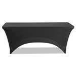 Iceberg Stretch-Fabric Table Cover, Polyester/Spandex, 30" x 72", Black # ICE16521